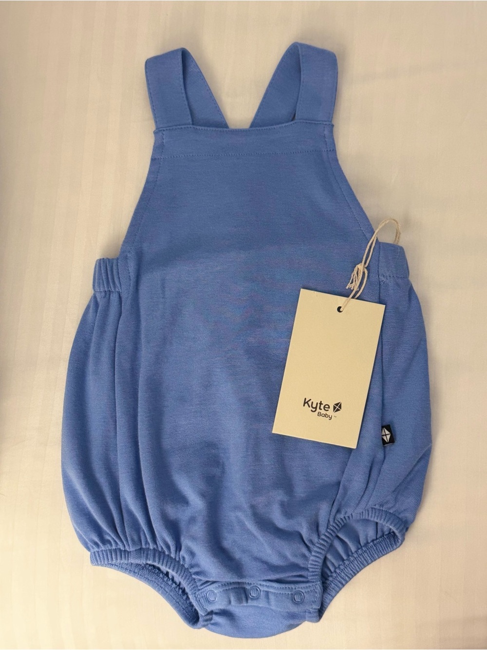 +NWT Kyte Baby Bamboo Bubble Romper Periwinkle Blue Criss Cross Back 6-12M